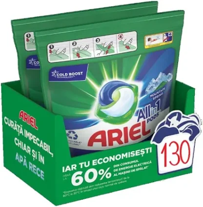 Detergent de rufe Ariel Professional All in1 Original 2 x 65 capsule