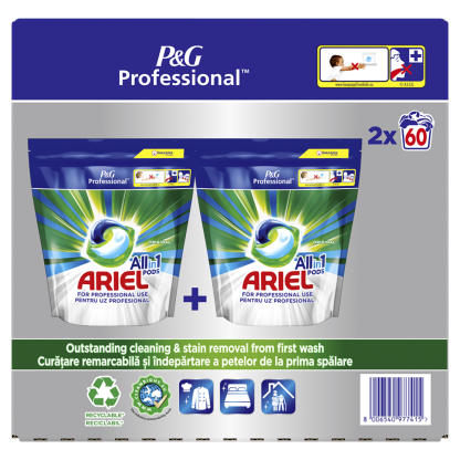 Detergent de rufe Ariel Professional All in1 Original 2 x 60capsule