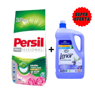 Pachet Persil 10 kg + Balsam Lenor, 5 litri