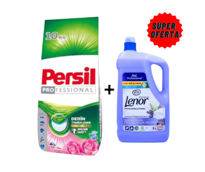 Pachet Persil 10 kg + Balsam Lenor, 5 litri