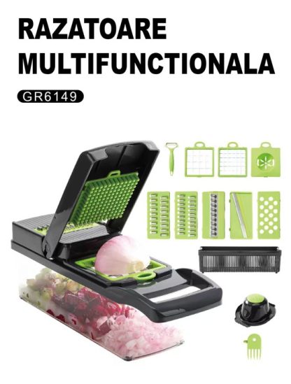 Razatoare multifunctionala pentru fructe si legume, 15 in 1,   Grunberg GR6149
