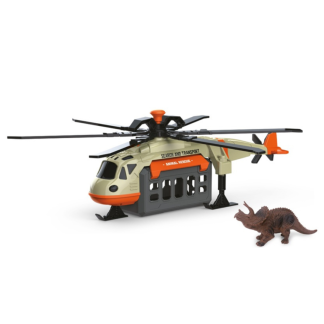 Elicopter de salvare animale salbatice cu figurina rinocer
