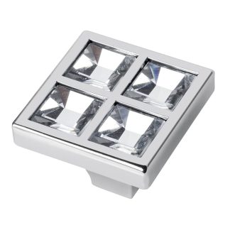 Buton mobila Crystal Crom 27x22 mm