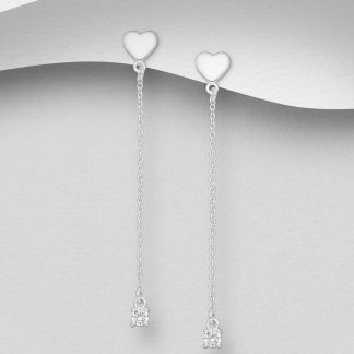 Cercei Inimioara din argint Sterling 925 cu diamante simulate
