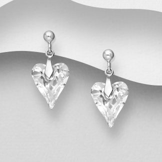 Cercei Inima din argint Sterling 925 cu un cristal austriac