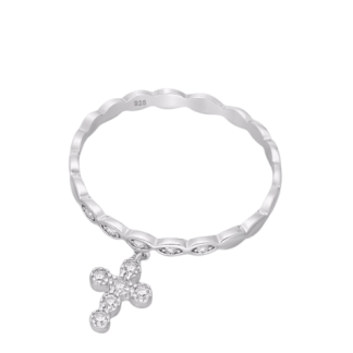Inel Cruciulita din argint Sterling 925 cu diamante simulate