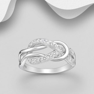 Inel Centura din argint Sterling 925 cu diamante simulate