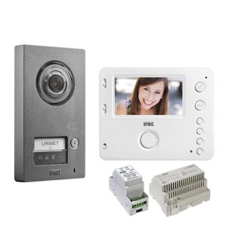 Kit videointerfon pe 2 fire Urmet 1722 93, 1 familie, 2MP, 4.3 inch, aparent