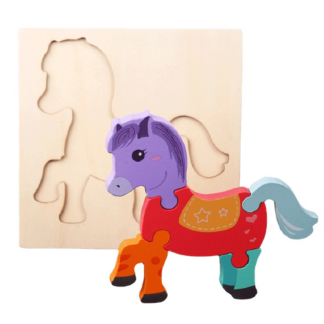 Puzzle cu 5 piese 3D, model calut