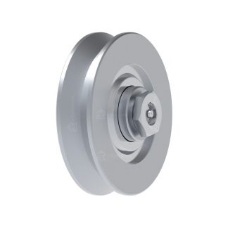 Rola zincata aplicata cu rulment FAC Cod 405 profil V, D100mm, pentru poarta culisanta