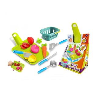 Home 24 Set joaca cu legume si fructe feliate, cos si accesorii bucatarie