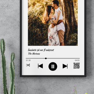 Tablou personalizat cu poza, imagine si cod QR - Melodia noastra