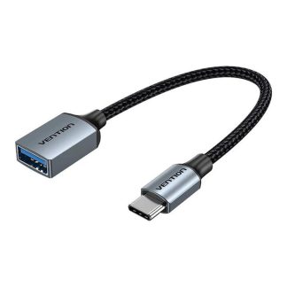 Adaptor Type-C la USB 3.0, cu Functia OTG, 5Gbps, Gaming, Cotton Braided - Vention (CCXHB) - Gray