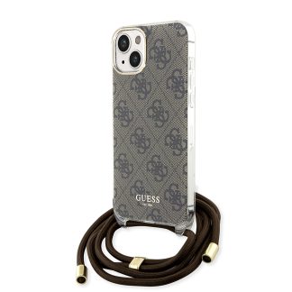 Husa pentru iPhone - Guess Crossbody Cord 4G Print (GUHCP15SHC4SEW) - Brown