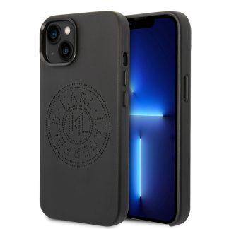 Husa iPhone 14 Plus - Karl Lagerfeld Hardcase Leather Perforated (KLHCP14MFWHK) - Black