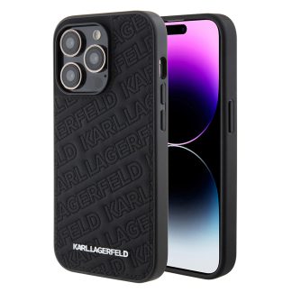 Husa pentru iPhone 15 Pro Max - Karl Lagerfeld Diagonal Quilted K Pattern (KLHCP15XPQKPMK) - Black