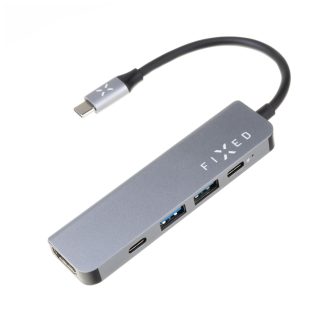 Home 10 Hub 2 x USB, Type-C, HDMI, Full HD, 5 Gbit/s, 100W - Fixed (FIXHU-MN-GR) - Grey