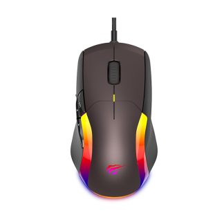 Home 18 Mouse cu Fir pentru Gaming 1200/2400/3200/4800/6400/8000 DPI, 1.6m, 5V - Havit (MS959S) - Black / Ochre