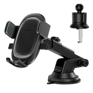 Suport Auto pentru Telefon, Auto Clamping, pentru Bord, Grila Ventilatie - Baseus UltraControl Pro Series (C40351600113-00) - Cluster Black