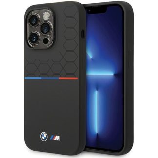 Husa pentru iPhone 15 Pro - BMW Silicone Pattern (BMHCP15L22SMPK) - Black