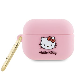 Home 7 Husa pentru AirPods 3 - Hello Kitty Silicone 3D Kitty Head (HKA33DKHSP) - Pink