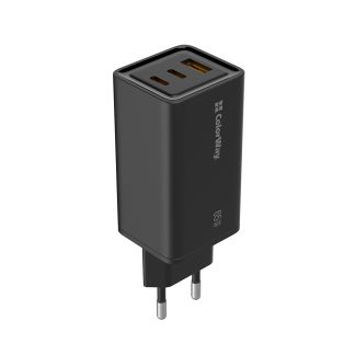 Incarcator Priza USB, Type-C, 65W, GaN, Auto ID - ColorWay (CW-CHS039PD-BK) - Black