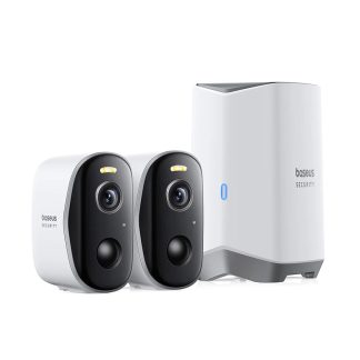 Home 20 Camera Waterproof de Supraveghere Exterior, 2K, 16GB, 2x Camera Kit - Baseus N1 (S0TW002131) - White