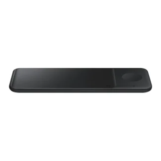 Incarcator Wireless 3 in 1 compatibil Samsung Galaxy, iPhone, Android, Dock Station cu adaptor retea si cablu inclus, Base Trio EP-P6300TBEGEU - Negru